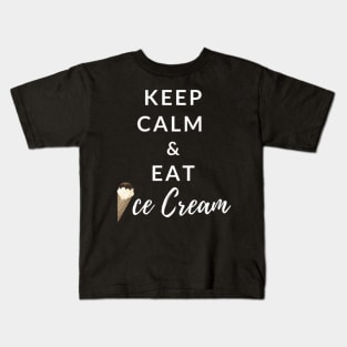 Keep Calm And Eat Ice Cream (Light Blue) Kids T-Shirt